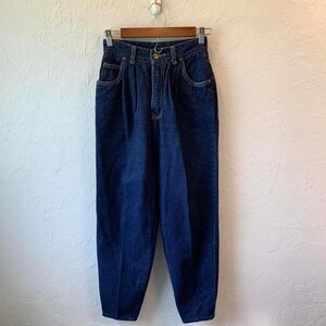Vintage Jordache Women's High Waisted Blue Mom Jeans Retro Pleated